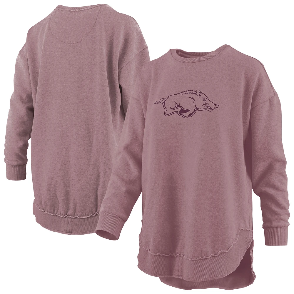 Sweat-shirt en polaire poncho rose Pressbox Arkansas Razorbacks pour femme