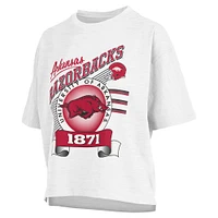 Women's Pressbox White Arkansas Razorbacks Rock & Roll Slub T-Shirt