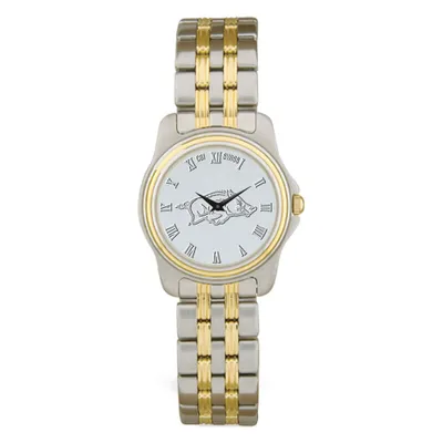 Arkansas Razorbacks Women's Two-Tone Wristwatch - Silver/Gold