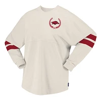 T-shirt surdimensionné en jersey Spirit pour femmes crème Arkansas Razorbacks