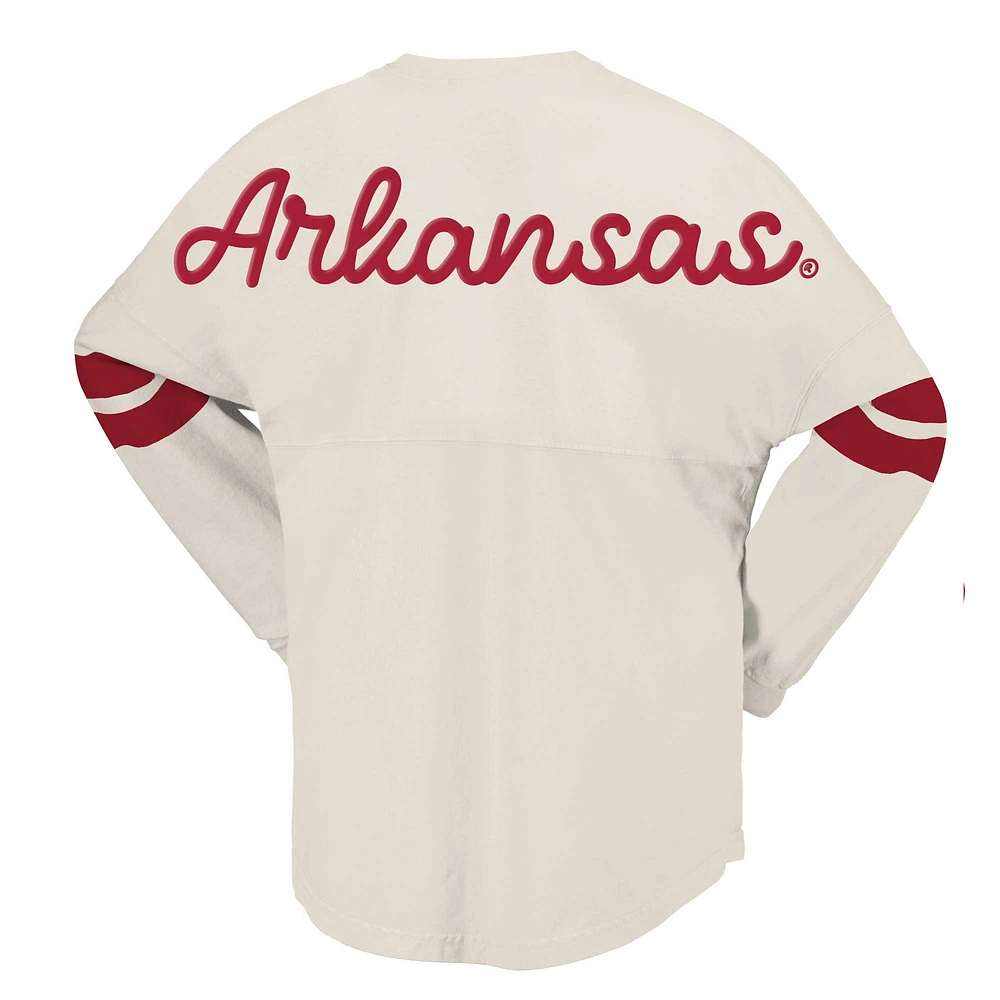 Women's Spirit Jersey Cream Arkansas Razorbacks Oversized T-Shirt