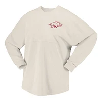 Women's Spirit Jersey Tan Arkansas Razorbacks Rainbow Arch Long Sleeve T-Shirt