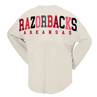 T-shirt à manches longues pour femmes Spirit Jersey Tan Arkansas Razorbacks Rainbow Arch