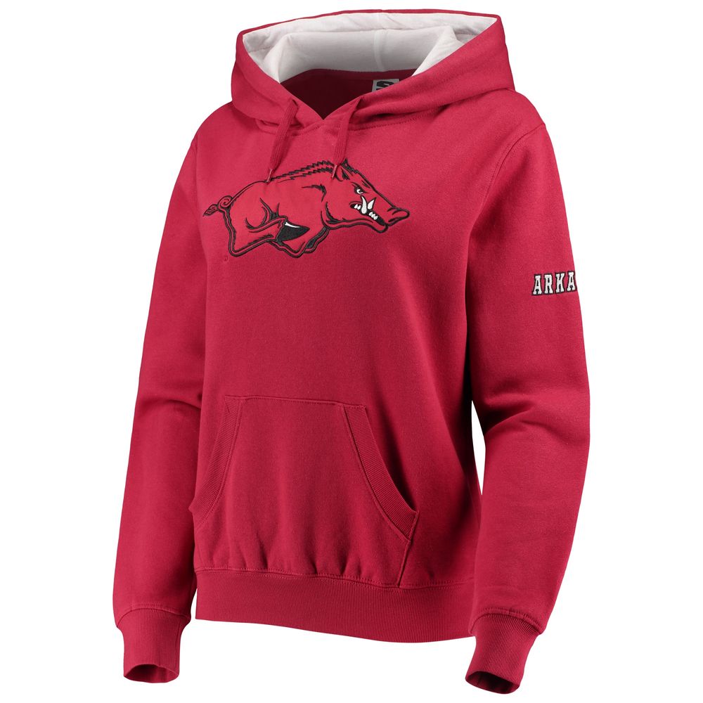 Women's Stadium Athletic Cardinal Arkansas Razorbacks Big Logo Pullover Hoodie