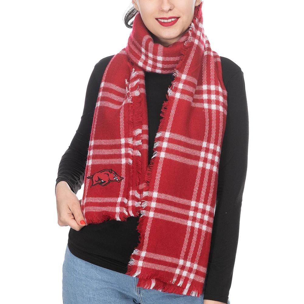 Women's ZooZatz Arkansas Razorbacks Plaid Blanket Scarf