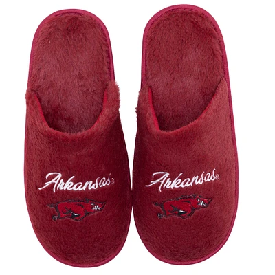 Pantoufles en fausse fourrure ZooZatz Arkansas Razorbacks pour femmes