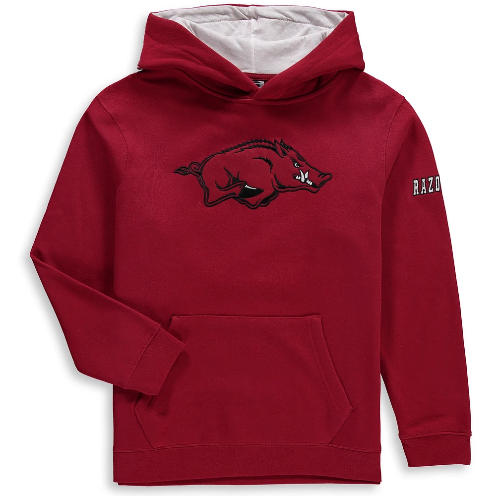 Chandail à capuchon avec grand logo Razorbacks Cardinal Arkansas pour Junior