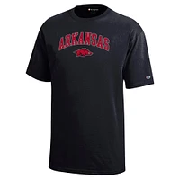 Youth Champion Black Arkansas Razorbacks Arch Over Logo T-Shirt