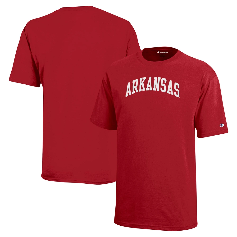 Champion de la jeunesse Cardinal Arkansas Razorbacks Team Arch T-Shirt