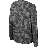 T-shirt à manches longues pour jeunes Colosseum Camo Arkansas Razorbacks OHT Appréciation militaire Dark Star