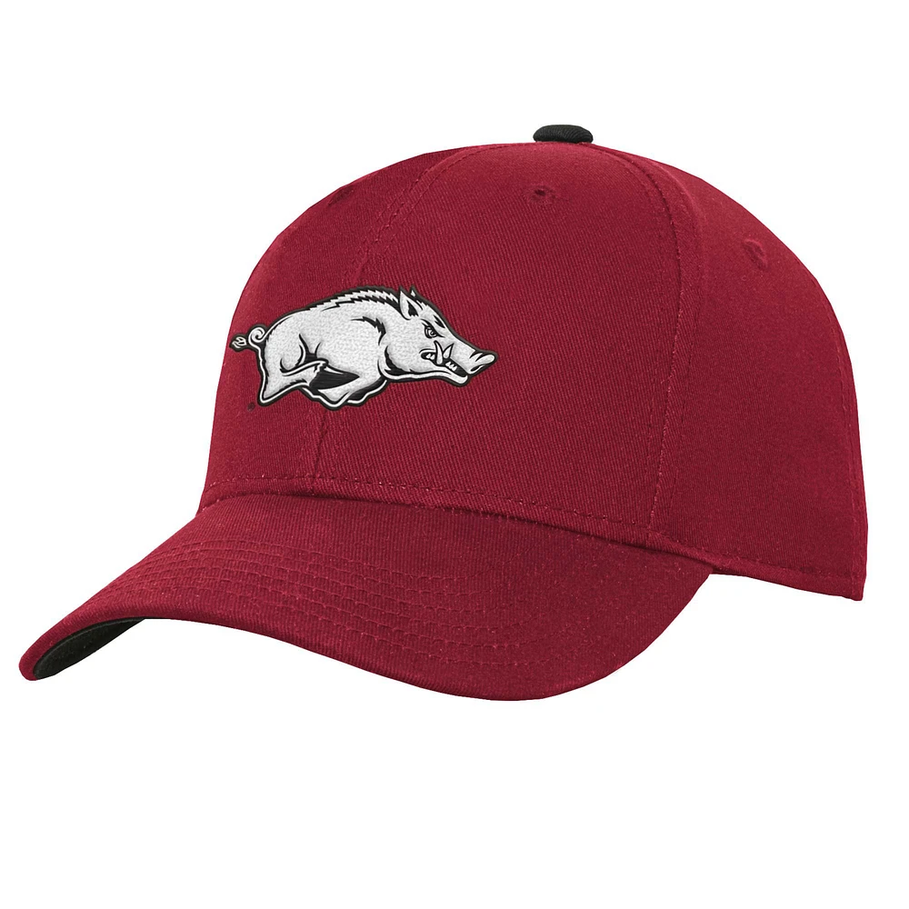 Casquette réglable avec logo Crimson Arkansas Razorbacks Youth Fanatics