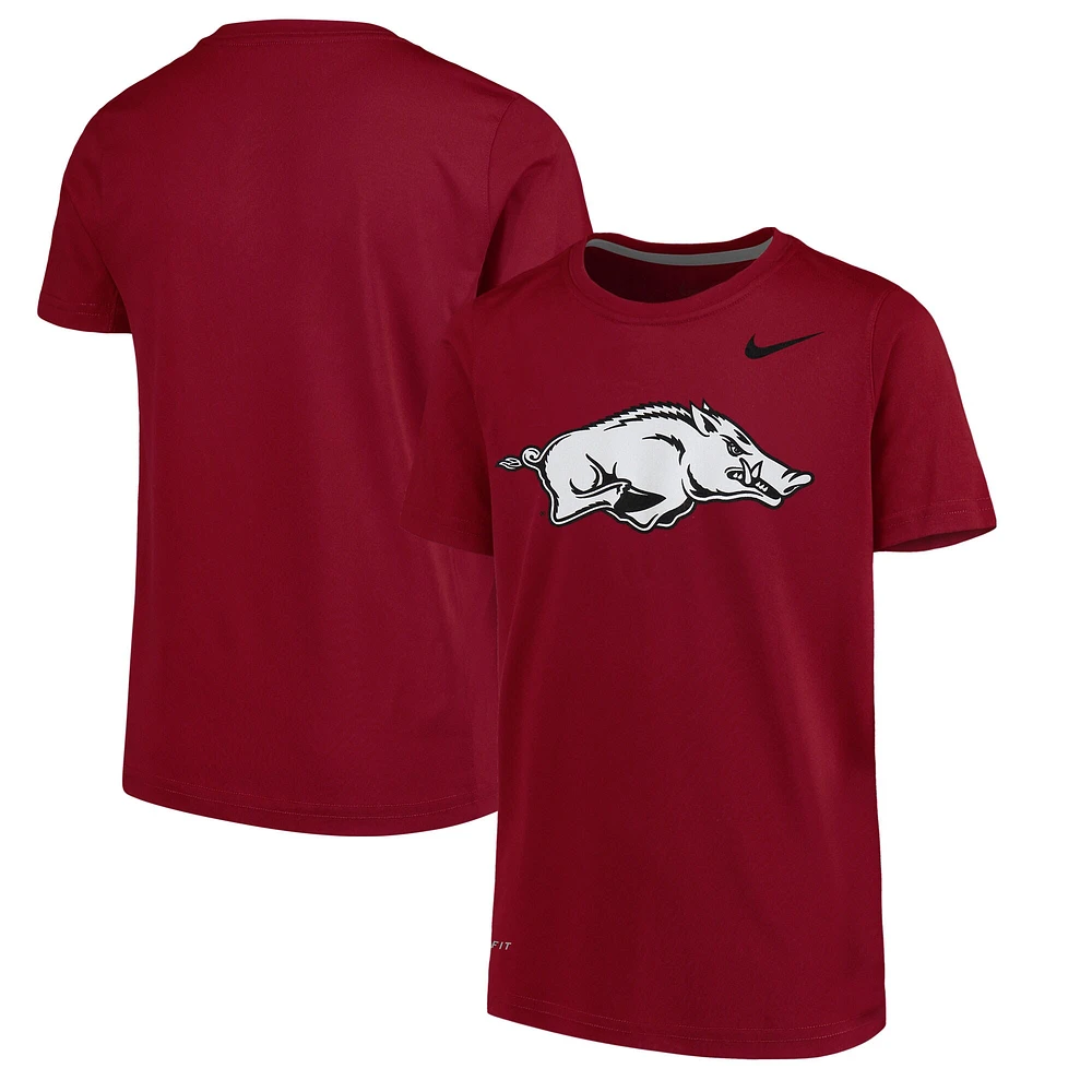 T-shirt Nike Arkansas Razorbacks Cardinal Logo Legend Performance pour jeune