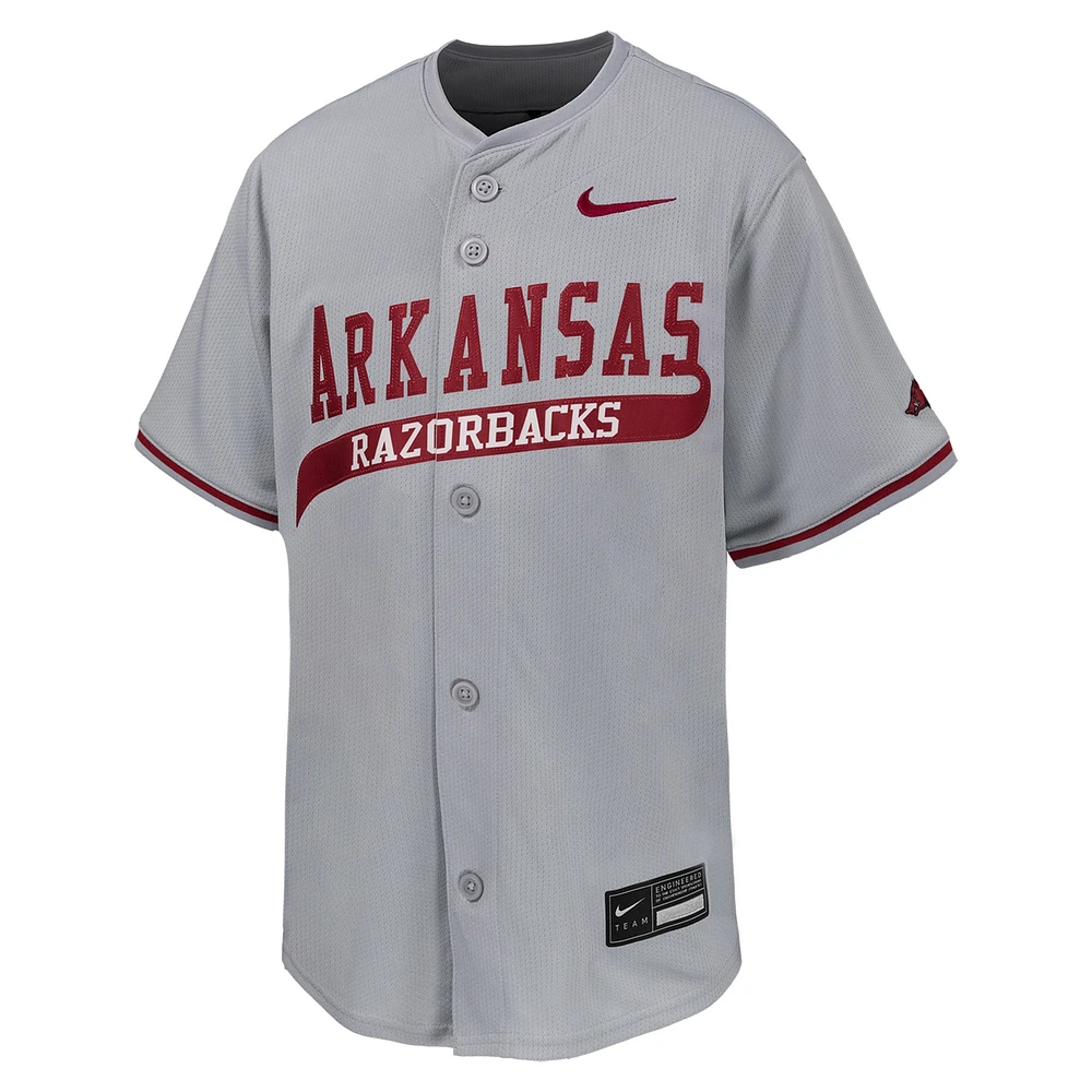Youth Nike Gray Arkansas Razorbacks Limited Baseball Jersey