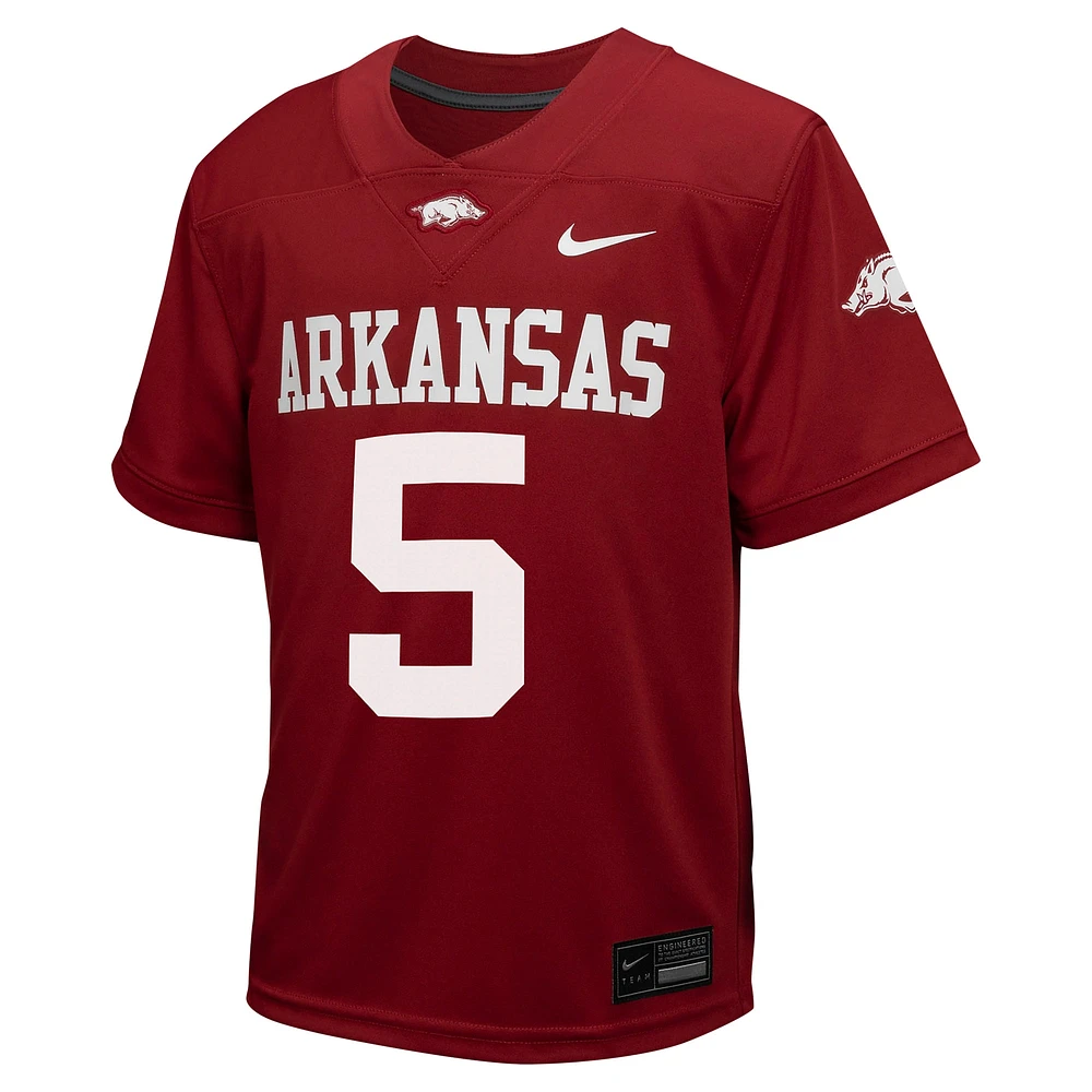 Youth Nike #5 Cardinal Arkansas Razorbacks Untouchable Football Jersey