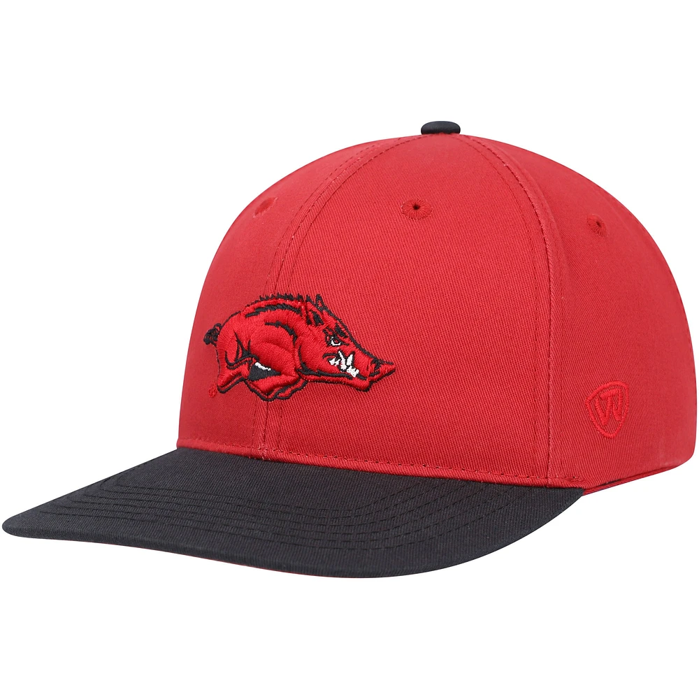 Casquette Snapback Maverick Cardinal Arkansas Razorbacks Top of the World pour jeunes