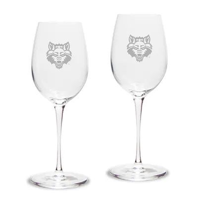 Arkansas State Red Wolves 2-Piece 12oz. Luigi Bormioli Titanium White Wine Glass Set