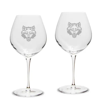 Arkansas State Red Wolves 2-Piece 22oz. Luigi Bormioli Titanium Robusto Wine Glass Set