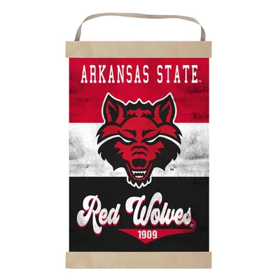 Arkansas State Red Wolves Retro Logo Banner Sign