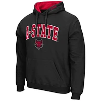 Men's Colosseum Black Arkansas State Red Wolves Arch and Logo Pullover Hoodie