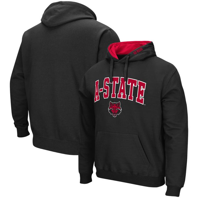 Colosseum Black Arkansas State Red Wolves Arch and Logo Pull à capuche pour hommes