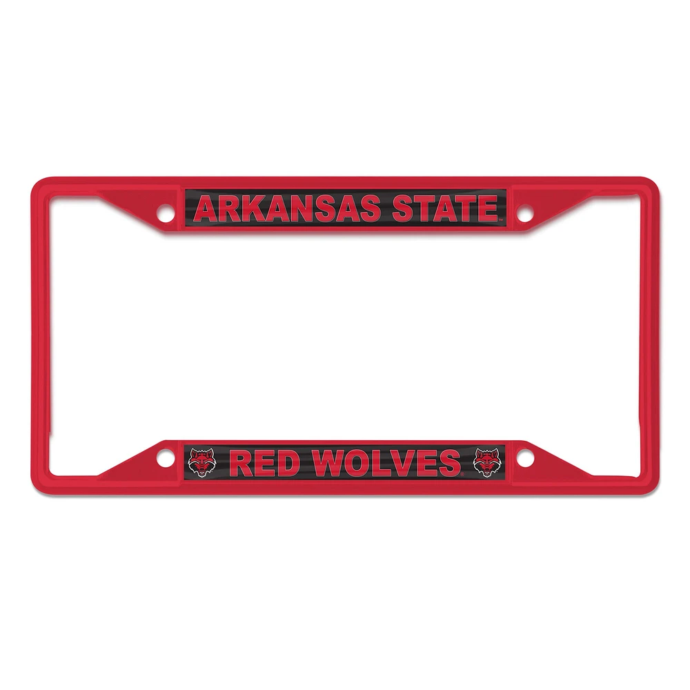 WinCraft Arkansas State Red Wolves Cadre de plaque d'immatriculation couleur chrome