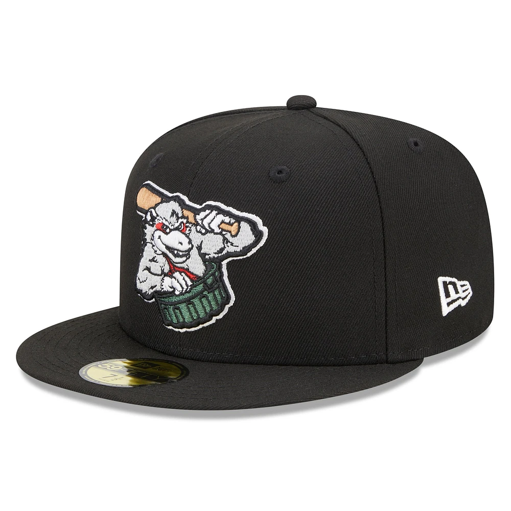 Casquette ajustée New Era Arkansas Travelers Marvel x Minor League 59FIFTY noire pour homme