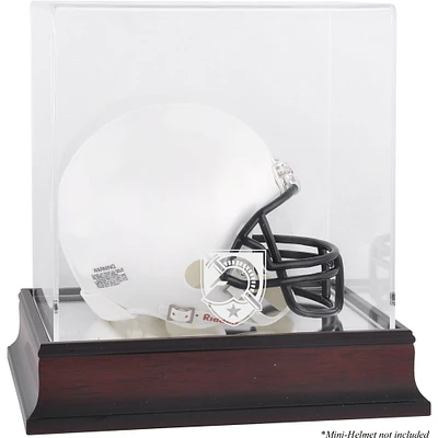Vitrine pour mini-casque Army Black Knights en acajou (logo 2015 à aujourd'hui) avec dos miroir