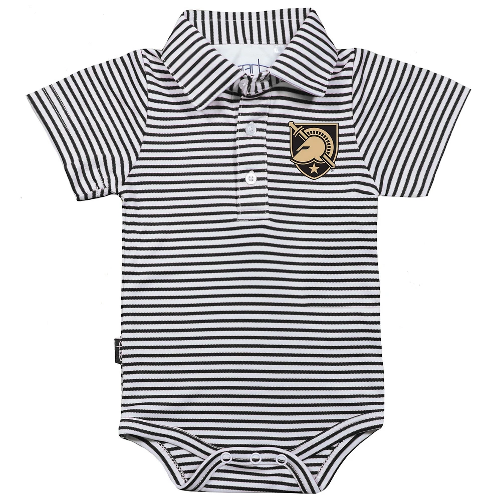 Infant Garb Black/White Army Black Knights Carson Striped Short Sleeve Bodysuit