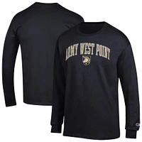 Men's Champion  Black Army Knights Arch Over Logo Long Sleeve T-Shirt