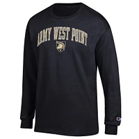 Men's Champion  Black Army Knights Arch Over Logo Long Sleeve T-Shirt