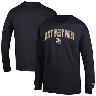 Men's Champion  Black Army Knights Arch Over Logo Long Sleeve T-Shirt