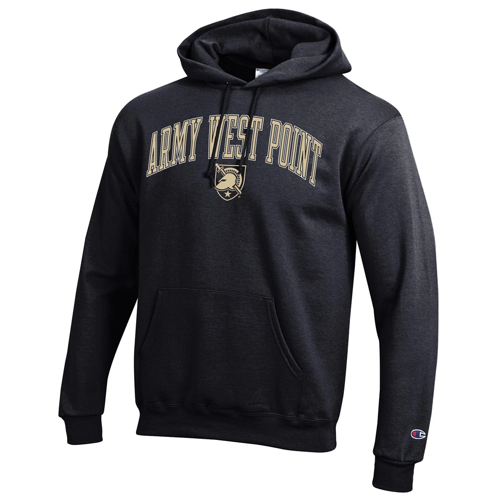 Men's Champion  Black Army Knights Arch Over Logo Pullover Hoodie