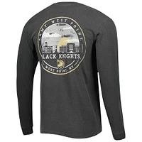 Men's Black Army Knights Circle Campus Scene Long Sleeve T-Shirt