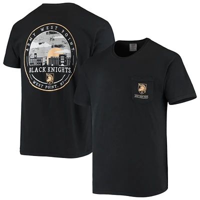 Men's Black Army Knights Circle Campus Scene T-Shirt