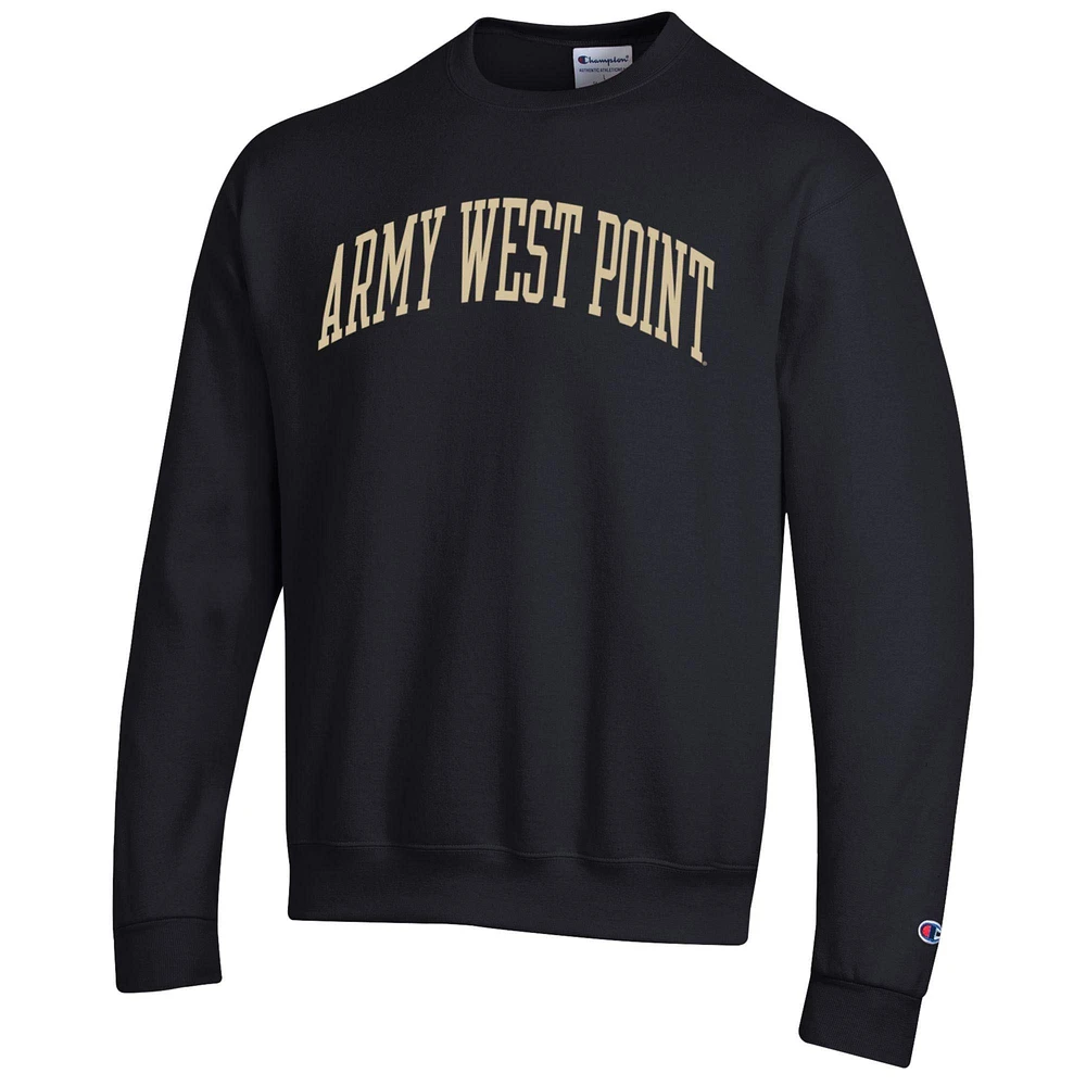 Men's Champion  Black Army Knights Basic Arch Fleece Pullover Sweatshirt