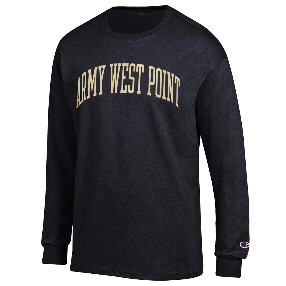 Men's Champion  Black Army Knights Basic Arch Long Sleeve T-Shirt