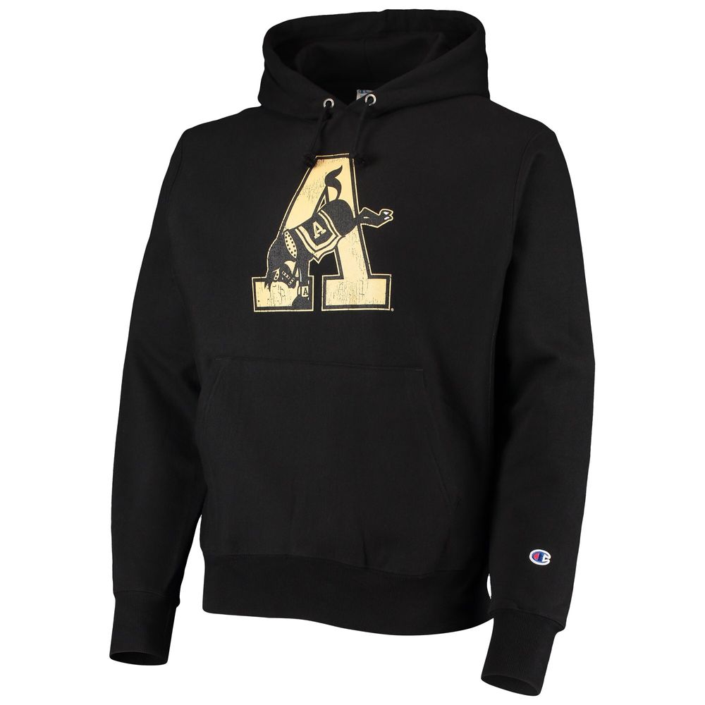 Men's Champion Black Army Knights Vault Logo Reverse Weave Pullover Hoodie