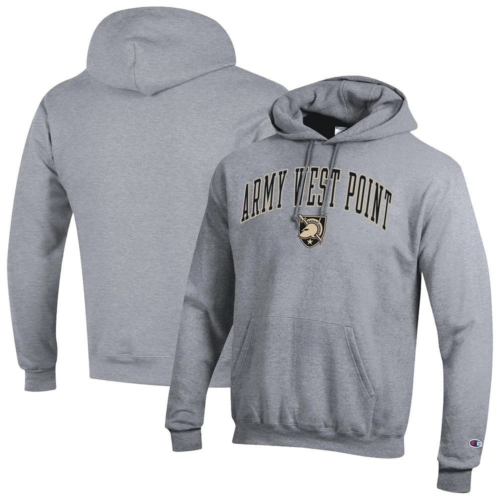 Men's Champion  Heather Gray Army Black Knights Basic Arch Fleece Pullover Hoodie