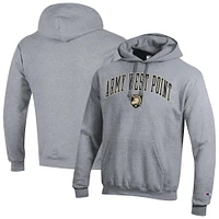 Men's Champion  Heather Gray Army Black Knights Basic Arch Fleece Pullover Hoodie
