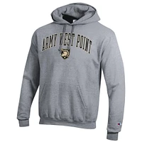 Men's Champion  Heather Gray Army Black Knights Basic Arch Fleece Pullover Hoodie
