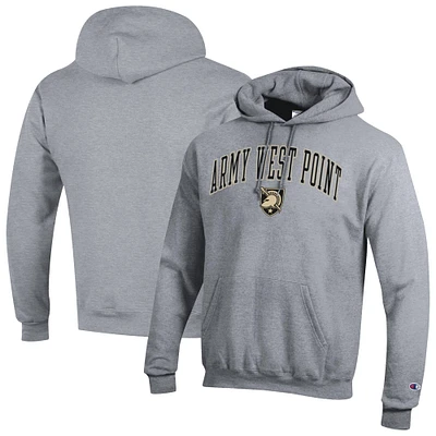 Men's Champion  Heather Gray Army Black Knights Basic Arch Fleece Pullover Hoodie