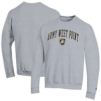 Men's Champion  Heather Gray Army Black Knights Basic Arch Fleece Pullover Sweatshirt