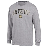 Men's Champion  Heather Gray Army Black Knights Basic Arch Long Sleeve T-Shirt