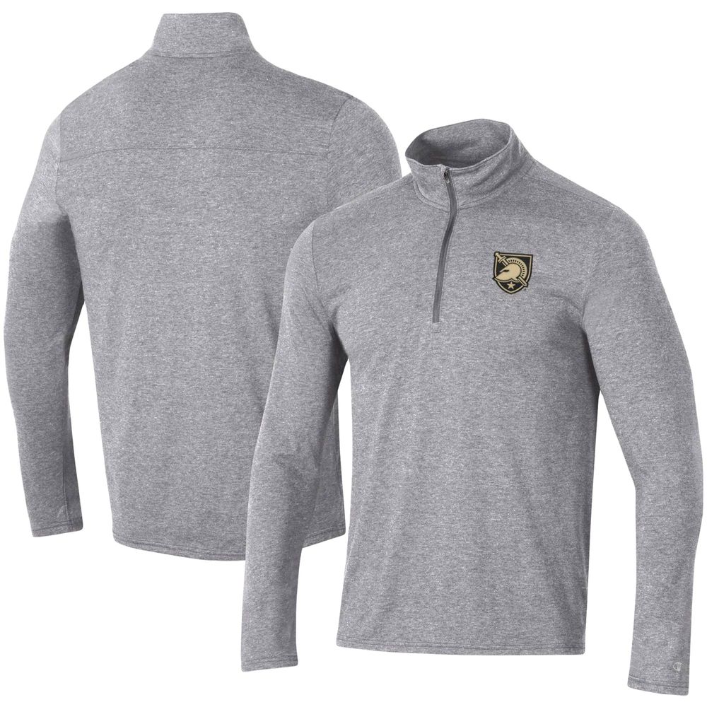 Men's Champion Heathered Gray Army Black Knights Field Day Team Quarter-Zip Jacket