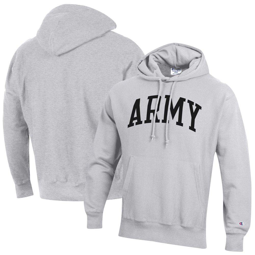 Men's Champion Heathered Gray Army Black Knights Team Arch Reverse Weave Pullover Hoodie