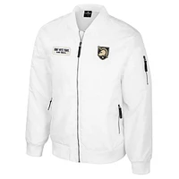 Men's Colosseum Army Black Knights White Rabbit Full-Zip Bomber Jacket