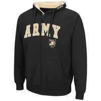 Men's Colosseum Black Army Knights Arch & Logo 3.0 Full-Zip Hoodie