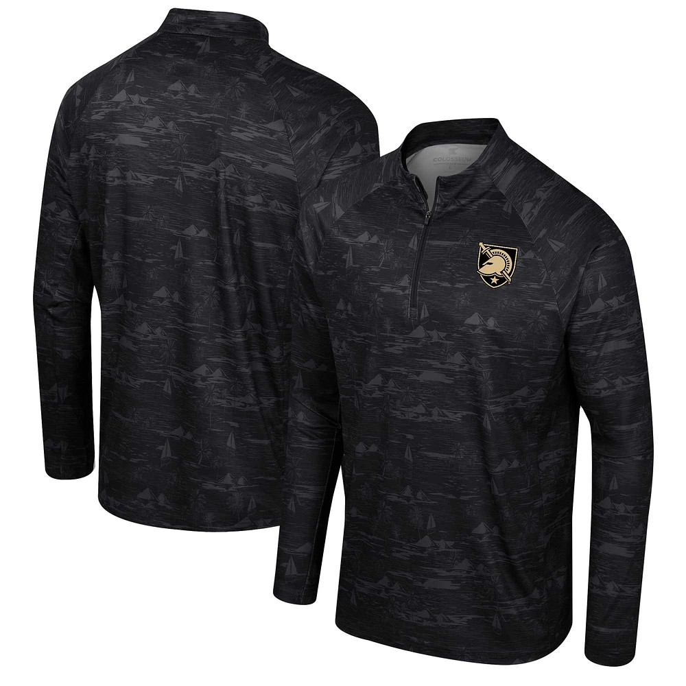 Veste à quart de zip Colosseum Black Army Knights Carson Raglan pour hommes