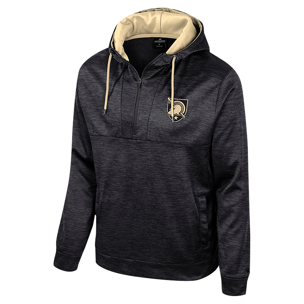 Men's Colosseum Black Army Knights Cypher Half-Zip Hoodie