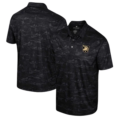 Men's Colosseum Black Army Knights Daly Print Polo